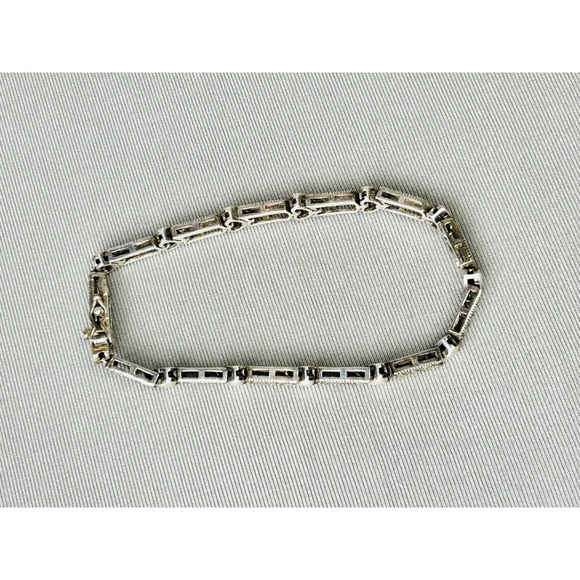 Sterling Silver Hearts Bracelet .925 Jewelry - Picture 7 of 9